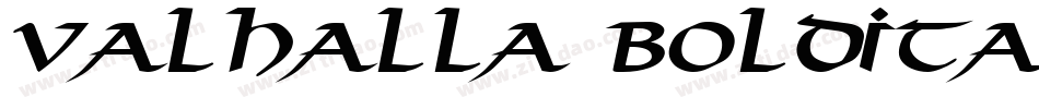 Valhalla BoldItalic字体转换